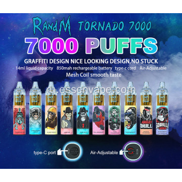 Randm tornado 7000puffs Перезаряжаемый вейп